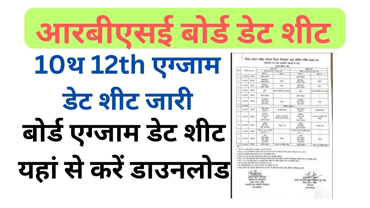 RBSE-Date-Sheet-2024, आरबीएसई-बोर्ड-डेट-शीट-2024-जारी, यहां-से-डाउनलोड-करें